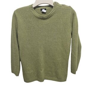 J. Crew Sweater Womens S Green Lambs Wool Old Money Office Siren‎ Fairy Grunge